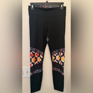 JoyLab Black and Multicolor Patterned Leggings